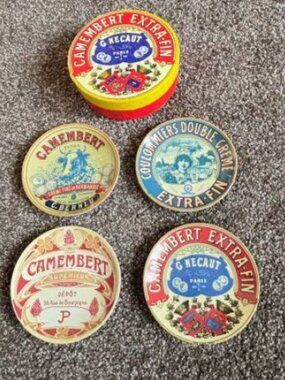 NIB Set of 4 Camembert Extra Fin G. Mecaut Paris BIA Cordon Bleu 5" Plates